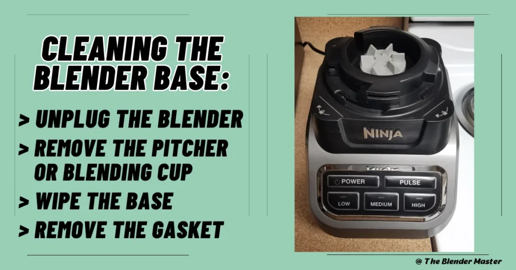 Cleaning the blender base