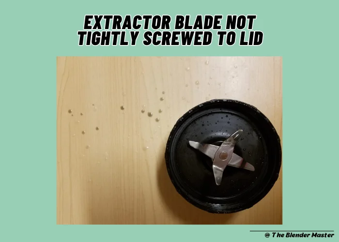 Extractor blade not tightly screwed to lid